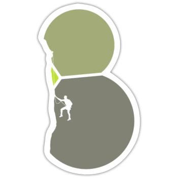 Bergsteigen Bergsteigen Seilklettern - Sticker Größe S (10 x 10 cm) - Mattweiß - Vorne