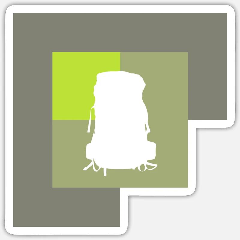 Backpacker Wanderung Pilger Sticker Größe S (10 x 10 cm)