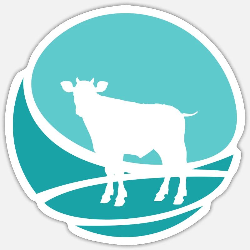 Lait Lait de bœuf - Sticker taille S (10 x 10 cm) - blanc mat