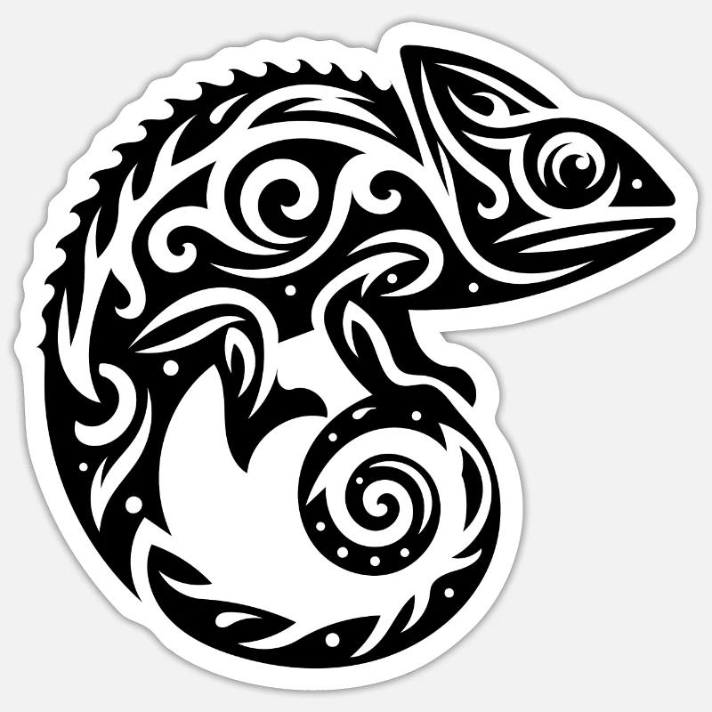 Scaly Creeper Disguise Chameleon Tattoo Sticker size S (10 x 10 cm)