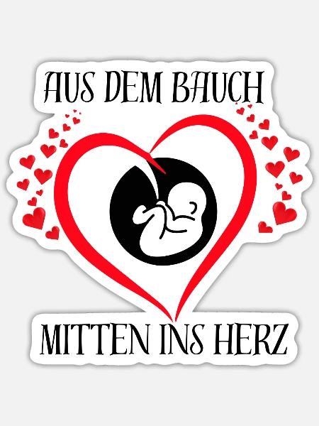 Aus dem Bauch - Sticker Größe S (10 x 10 cm) - Mattweiß