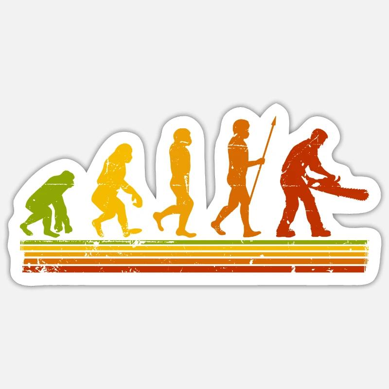 Forester Lumberjack Evolution Firewood - Sticker size S (10 x 10 cm) - white matte