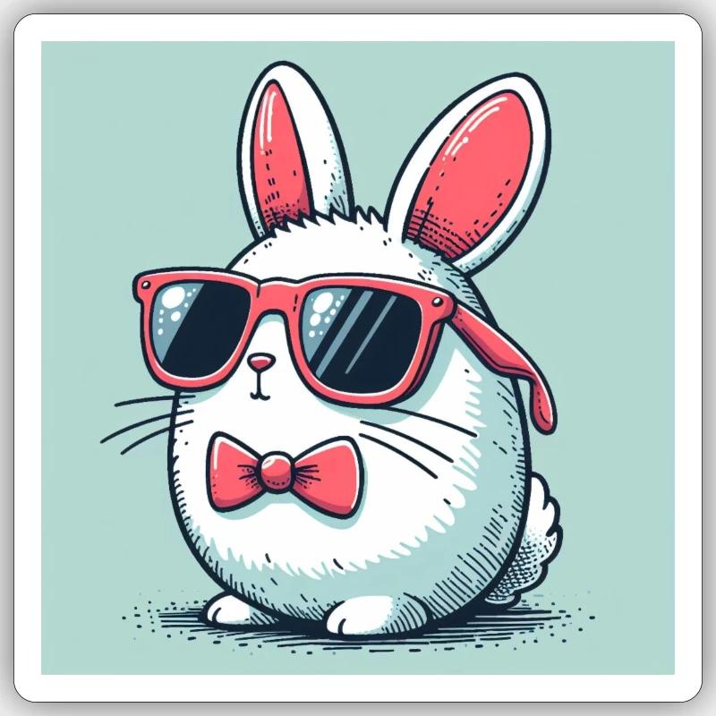 Cool easter bunny Sticker size S (10 x 10 cm)