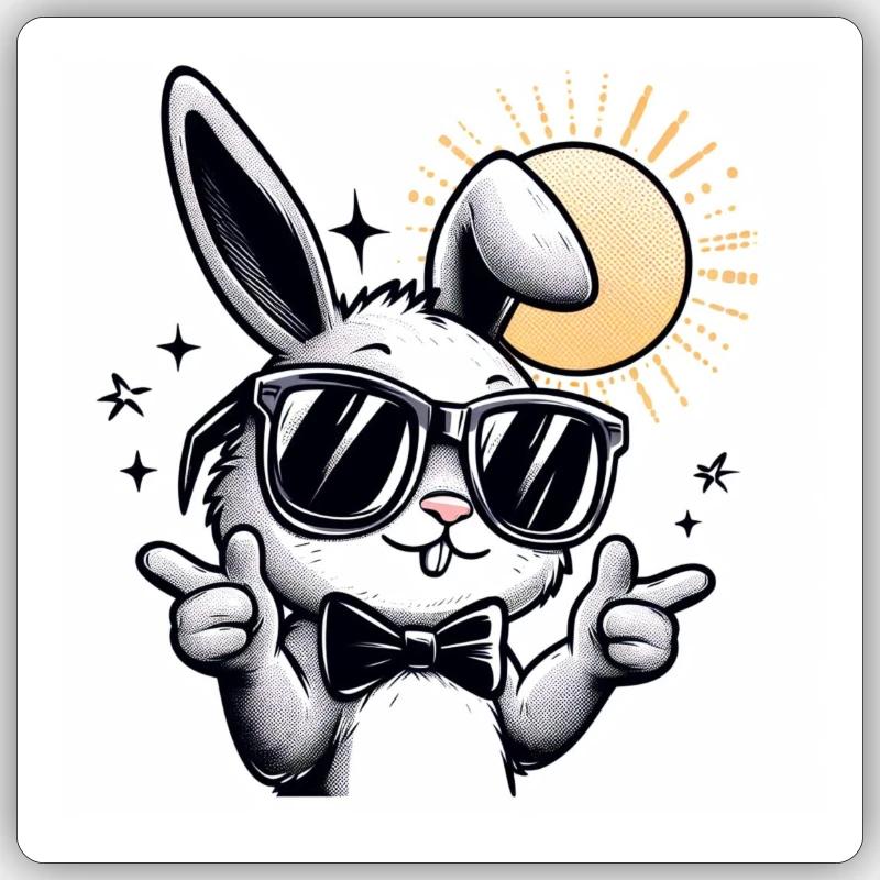 Cool easter bunny Sticker size S (10 x 10 cm)