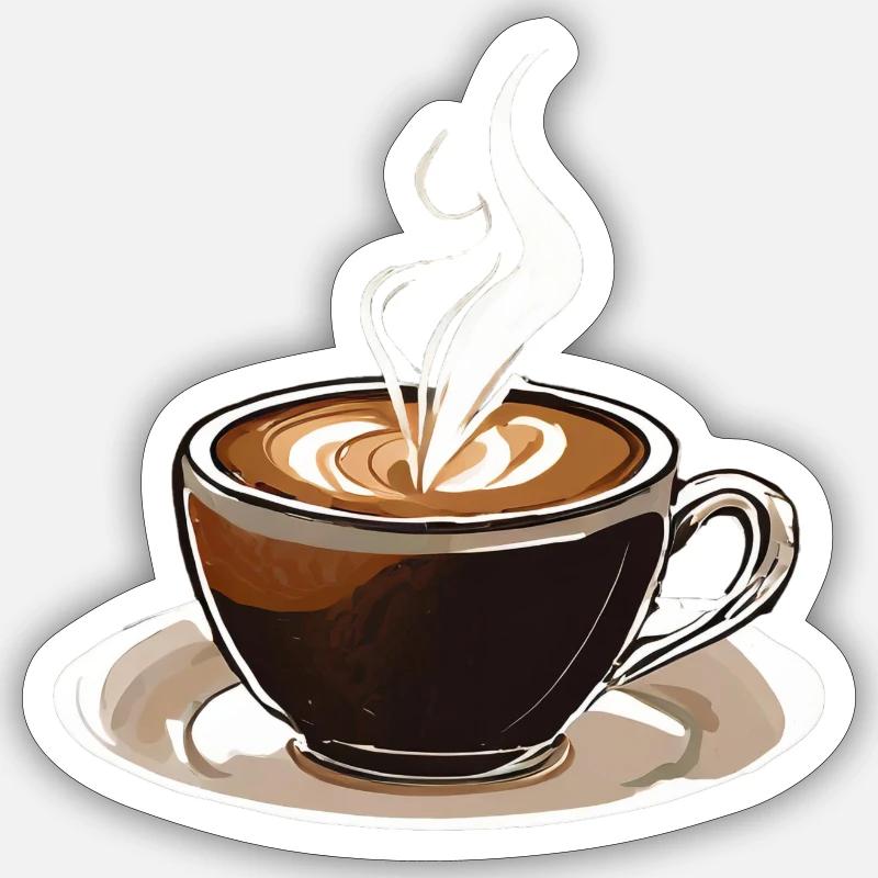 Tasse de café - Sticker taille S (10 x 10 cm) - blanc mat