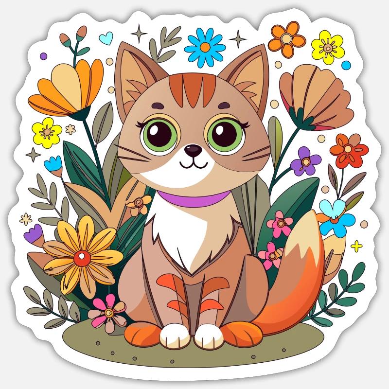 Petit chaton doux Sticker taille S (10 x 10 cm)