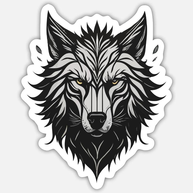 WOLF - Sticker Größe S (10 x 10 cm) - Mattweiß