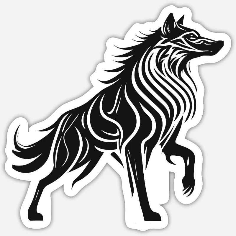 Résumé de loup - Sticker taille S (10 x 10 cm) - blanc mat