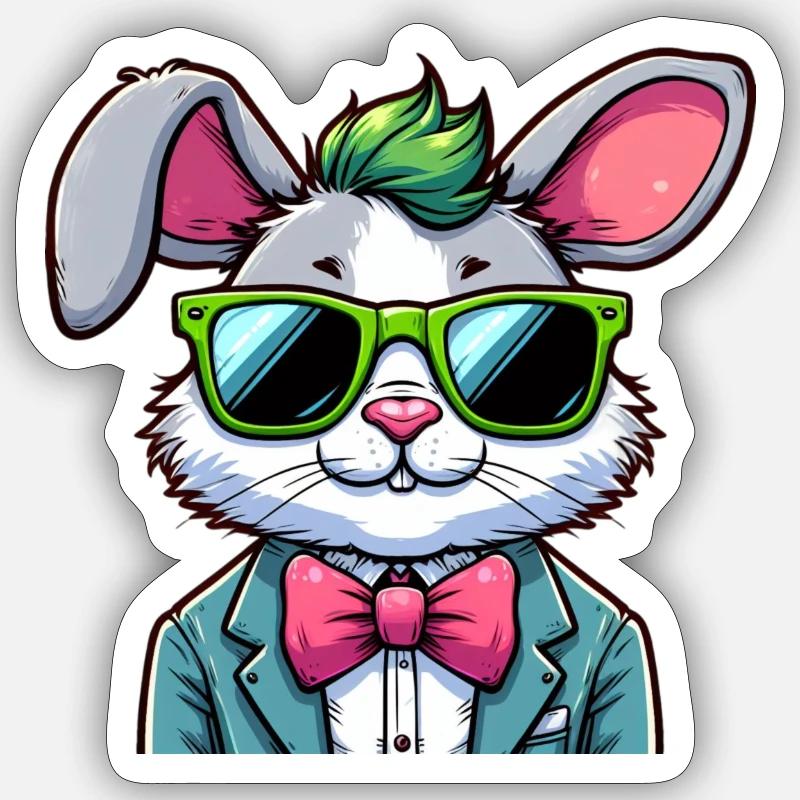 Cool easter bunny Sticker size S (10 x 10 cm)