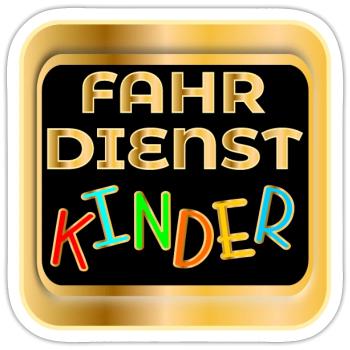 FAHRDIENST KINDER - AUTOFAHREN - Sticker Größe S (10 x 10 cm) - Mattweiß - Vorne