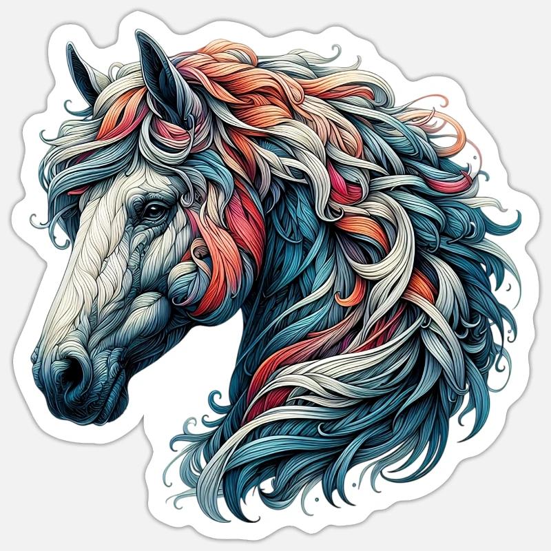 Pferd - Sticker Größe S (10 x 10 cm) - Mattweiß