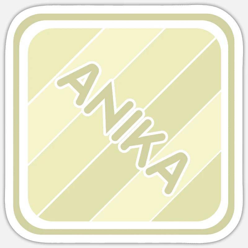 Mädchenname Anika - Sticker Größe S (10 x 10 cm) - Mattweiß