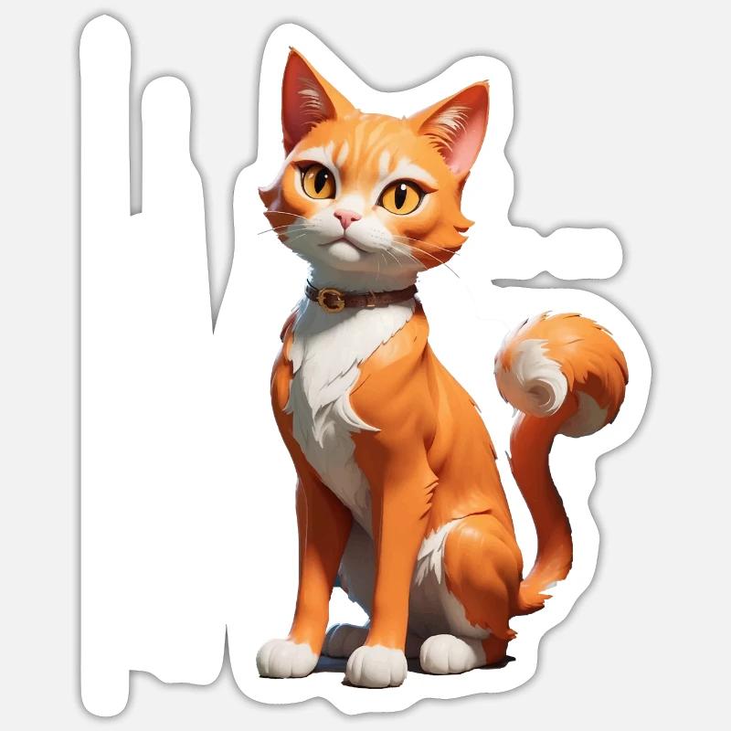 Katze Comic süß - Sticker Größe S (10 x 10 cm) - Mattweiß