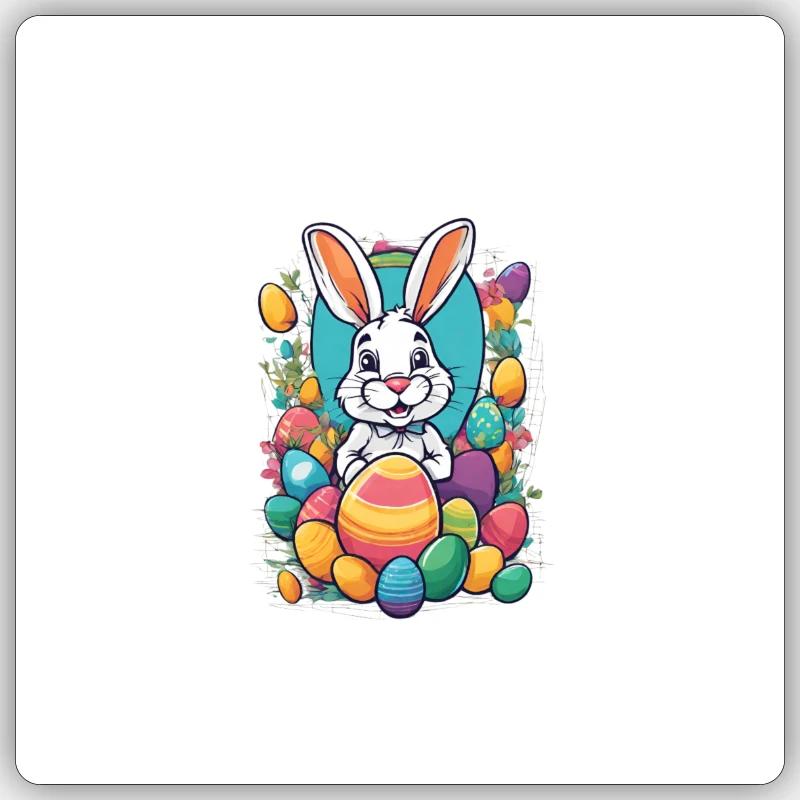 Happy Easter - Sticker Größe S (10 x 10 cm) - Mattweiß