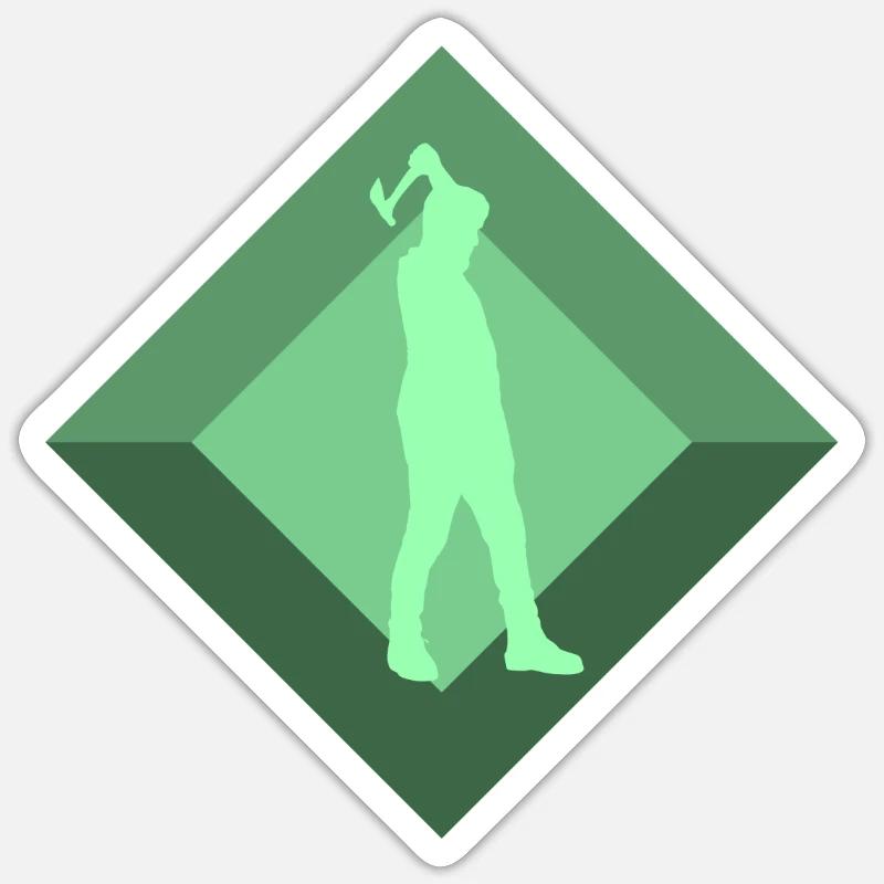 Axt Doppelaxt Axt - Sticker Größe S (10 x 10 cm) - Mattweiß