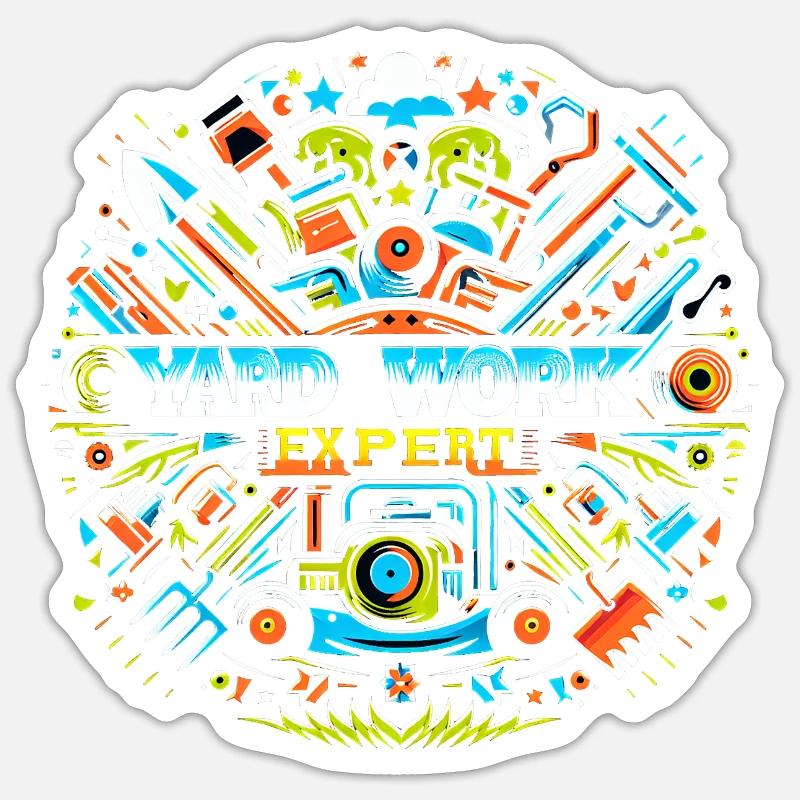 Yard Work Expert 18 - Sticker Größe S (10 x 10 cm) - Mattweiß