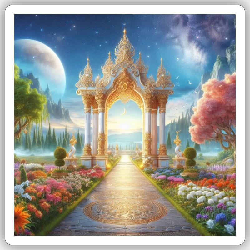 Paradis - Sticker taille S (10 x 10 cm) - blanc mat
