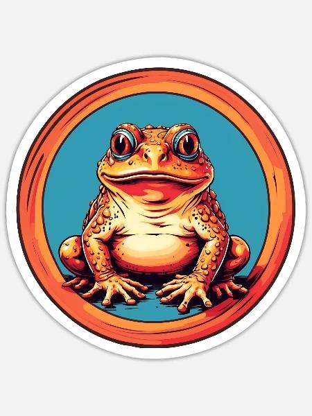 Frosch mit Mütze auf Farbklecksen - Sticker Größe S (10 x 10 cm) - Mattweiß