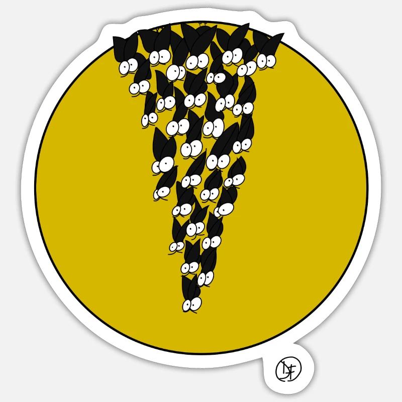 Les chauves-souris vous observent - Sticker taille S (10 x 10 cm) - blanc mat