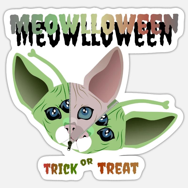 sphinx cat alien mask - Sticker size S (10 x 10 cm) - white matte