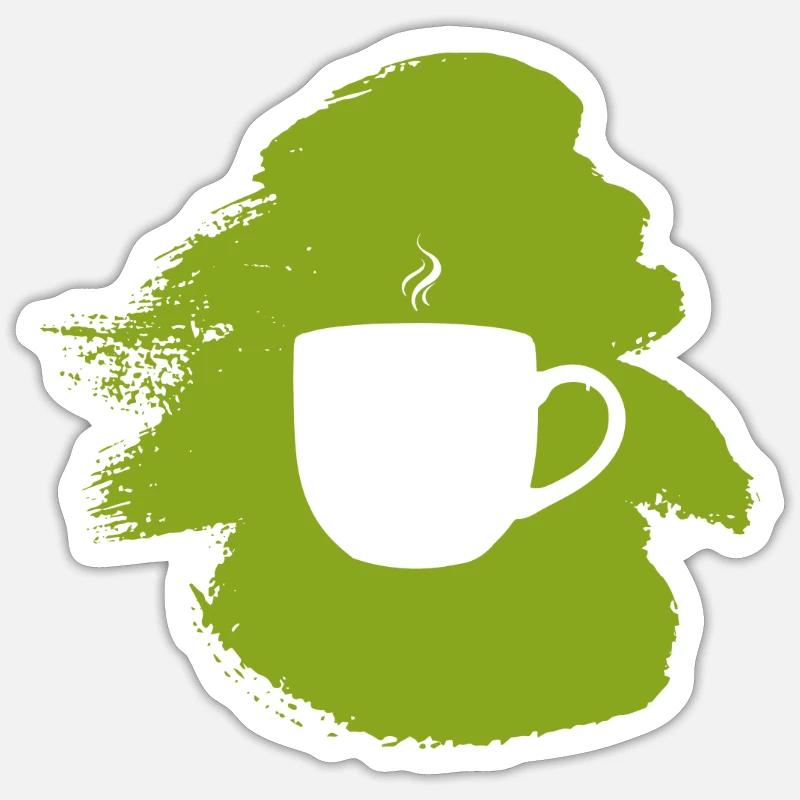 Grain de café Espresso Grain de café - Sticker taille S (10 x 10 cm) - blanc mat
