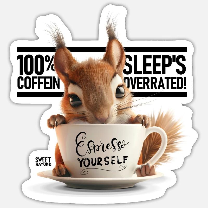 Espresso vous-même - Sticker taille S (10 x 10 cm) - blanc mat
