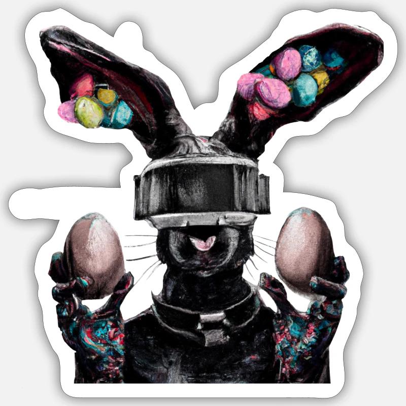 Easter Hase_04 - Sticker size S (10 x 10 cm) - white matte