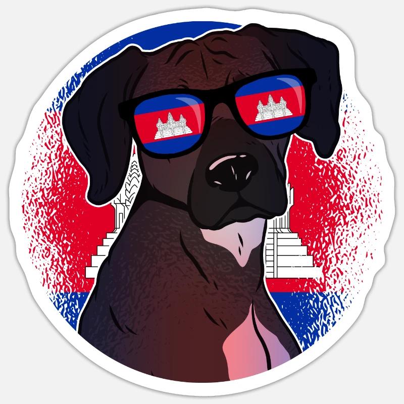 Cambodge - Sticker taille S (10 x 10 cm) - blanc mat