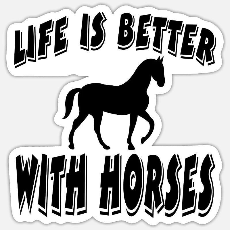 Cheval - Sticker taille S (10 x 10 cm) - blanc mat