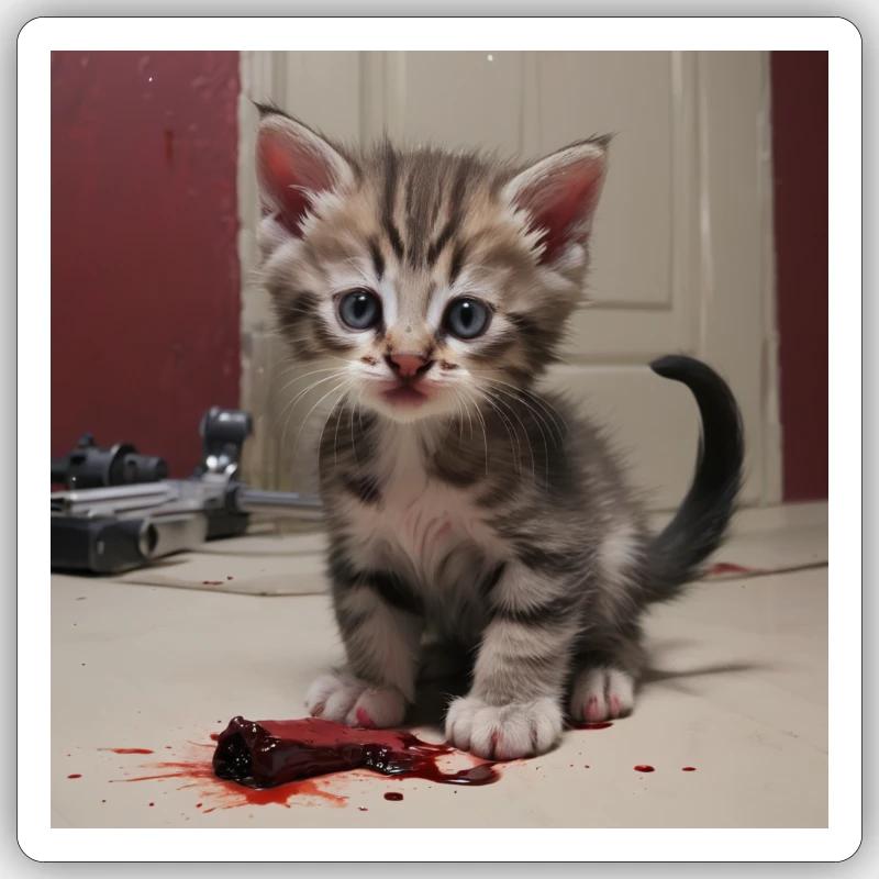 murder kitten Sticker size S (10 x 10 cm)
