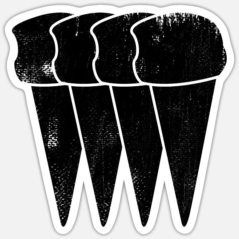 Eiscreme - Sticker Größe S (10 x 10 cm) - Mattweiß