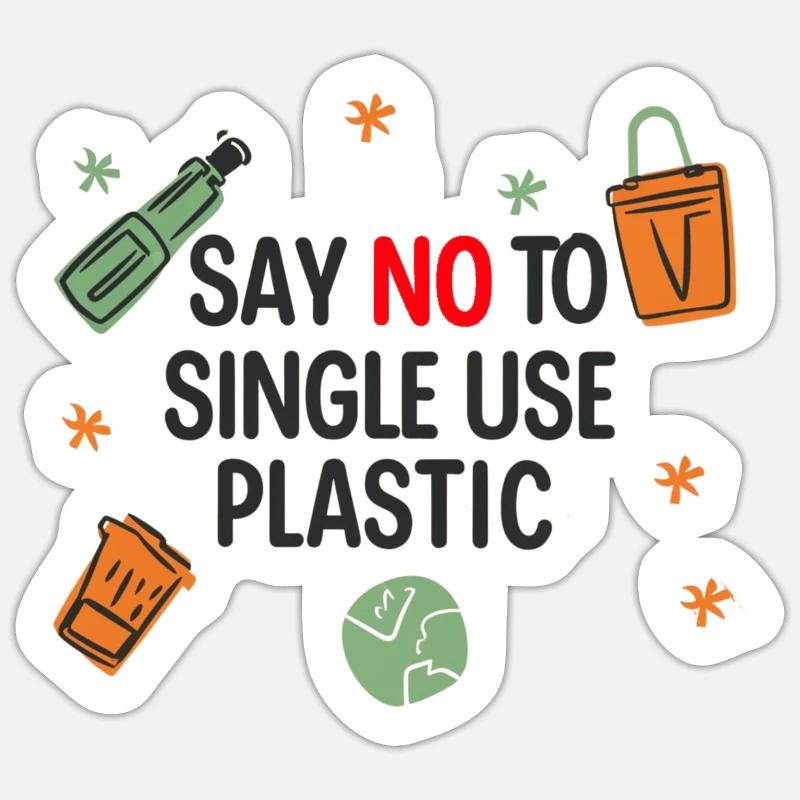 NO plastic - Sticker size S (10 x 10 cm) - white matte