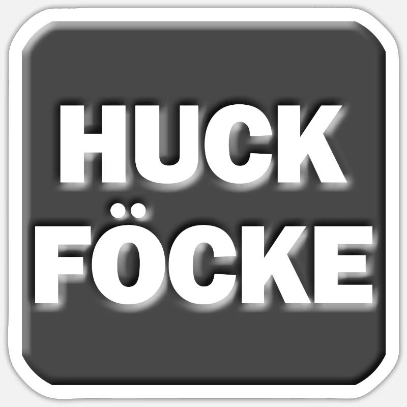 huck föcke grey - Sticker Größe S (10 x 10 cm) - Mattweiß