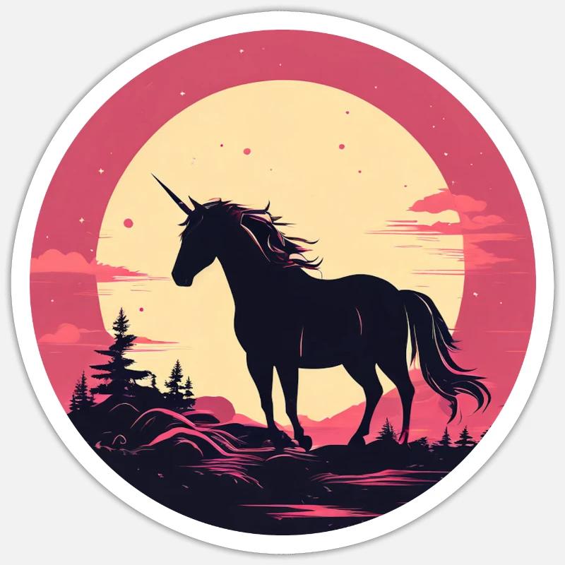 The Unicorn - Sticker Größe S (10 x 10 cm) - Mattweiß