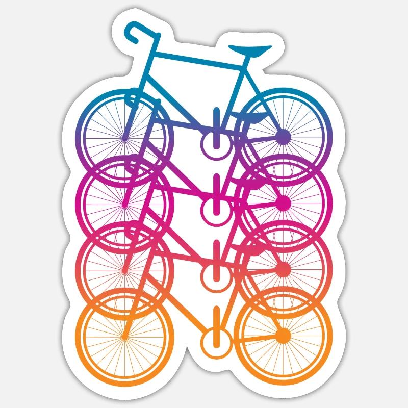Bicyclette - Sticker taille S (10 x 10 cm) - blanc mat