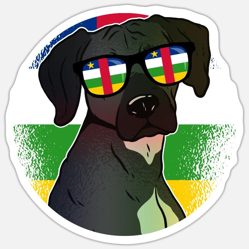 République Centrafricaine - Sticker taille S (10 x 10 cm) - blanc mat