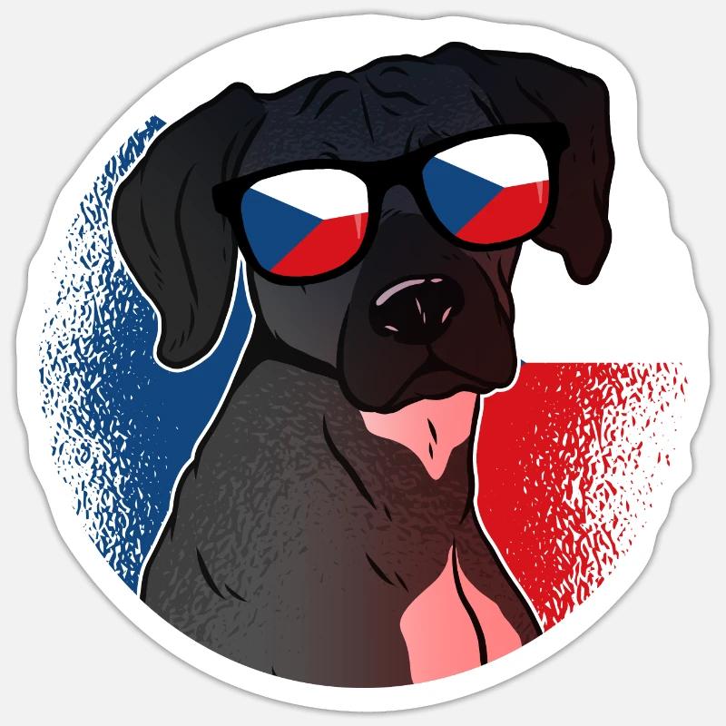 République tchèque - Sticker taille S (10 x 10 cm) - blanc mat