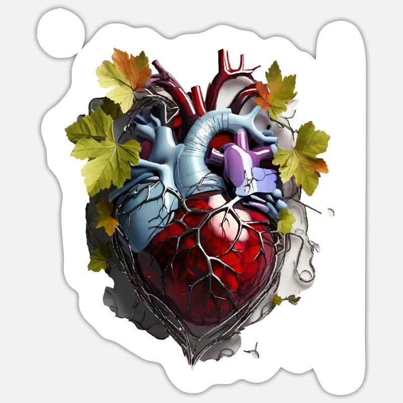 Weintrauben Herz - Sticker Größe S (10 x 10 cm) - Mattweiß