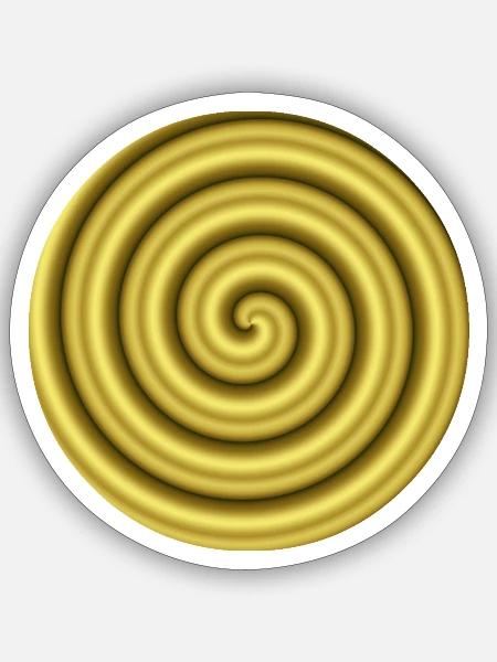 3D Hypnose Gold Geschenkidee Optische Täuschung - Sticker Größe S (10 x 10 cm) - Mattweiß