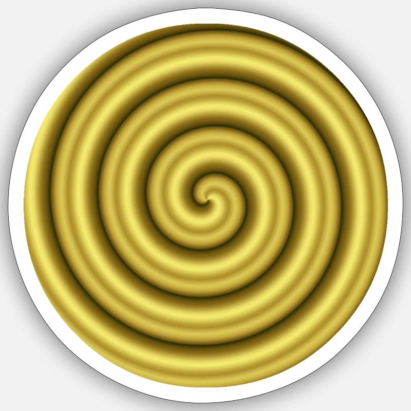 3D Hypnosis Gold Gift Idea Optical Illusion Sticker size S (10 x 10 cm)