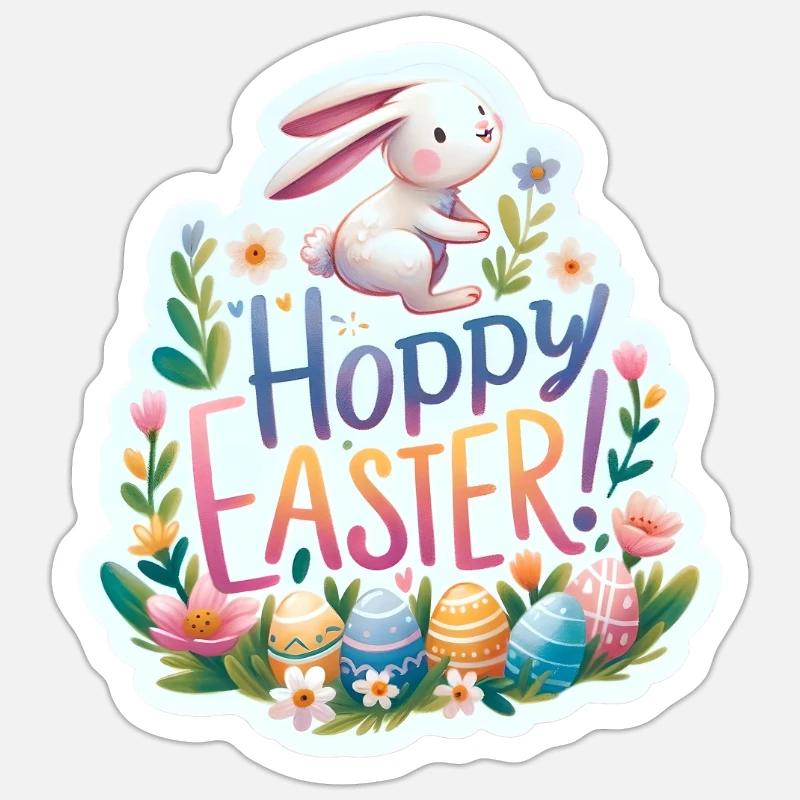 Hoppy Easter Colorful Easter Greetings Sticker size S (10 x 10 cm)