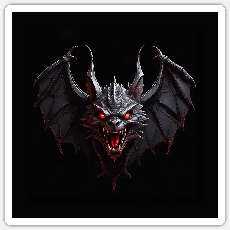 Devilish Bat Red Eyes Teeth Sticker size S (10 x 10 cm)