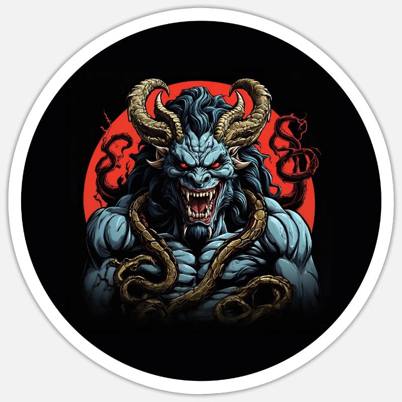 Muscular Devil - Sticker size S (10 x 10 cm) - white matte