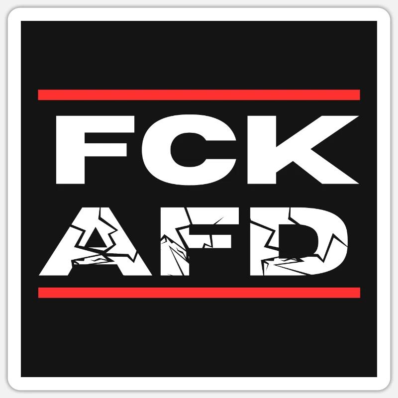 FCK AFD - Sticker Größe S (10 x 10 cm) - Mattweiß