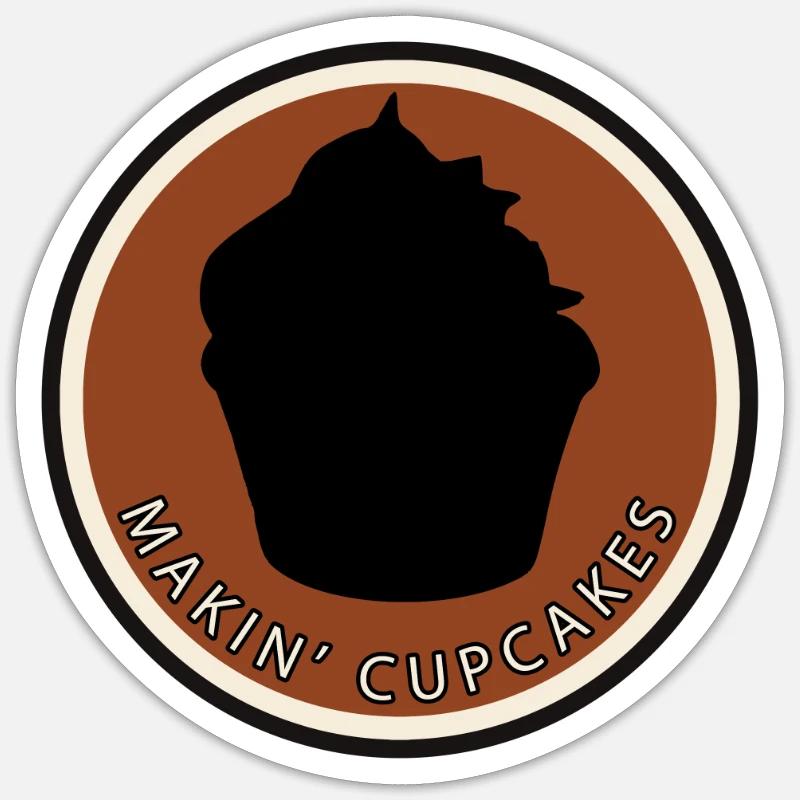Bäckerin Muffin - Sticker Größe S (10 x 10 cm) - Mattweiß