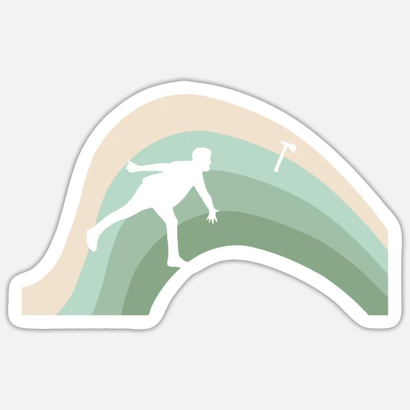 Axt Axtwerfen - Sticker Größe S (10 x 10 cm) - Mattweiß