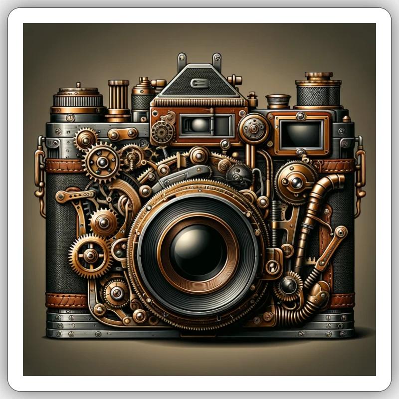 Steampunk Camera Sticker size S (10 x 10 cm)