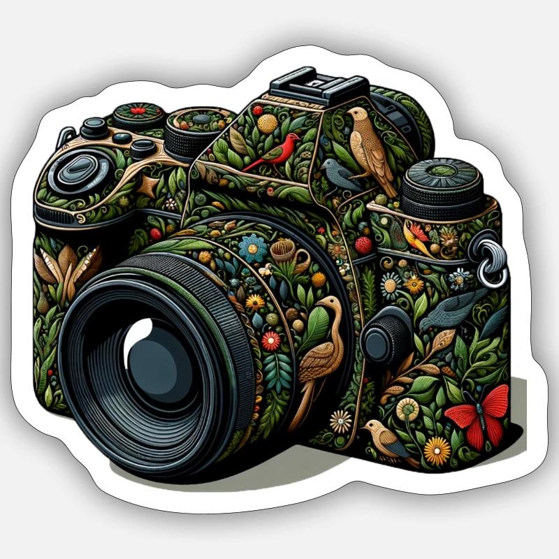 Caméra Nature Design - Sticker taille S (10 x 10 cm) - blanc mat