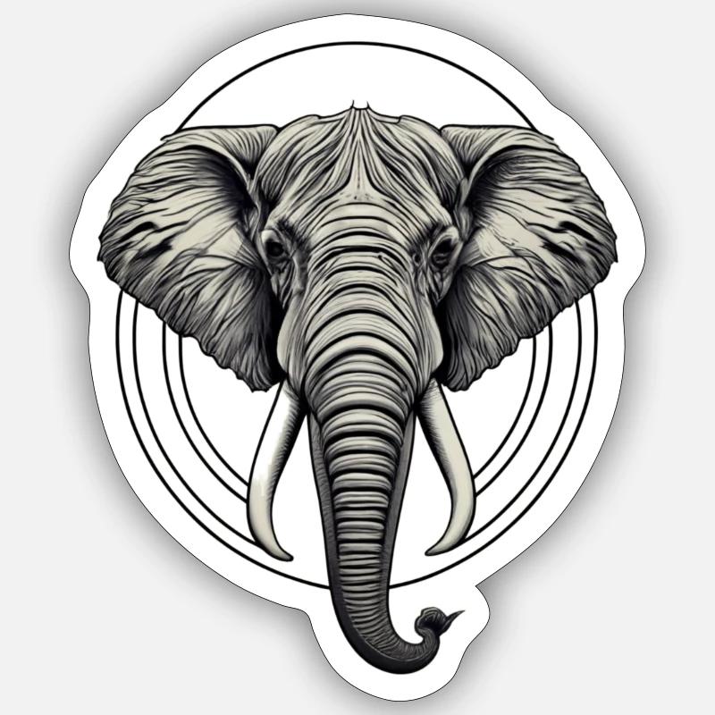Elephant Head Sticker size S (10 x 10 cm)