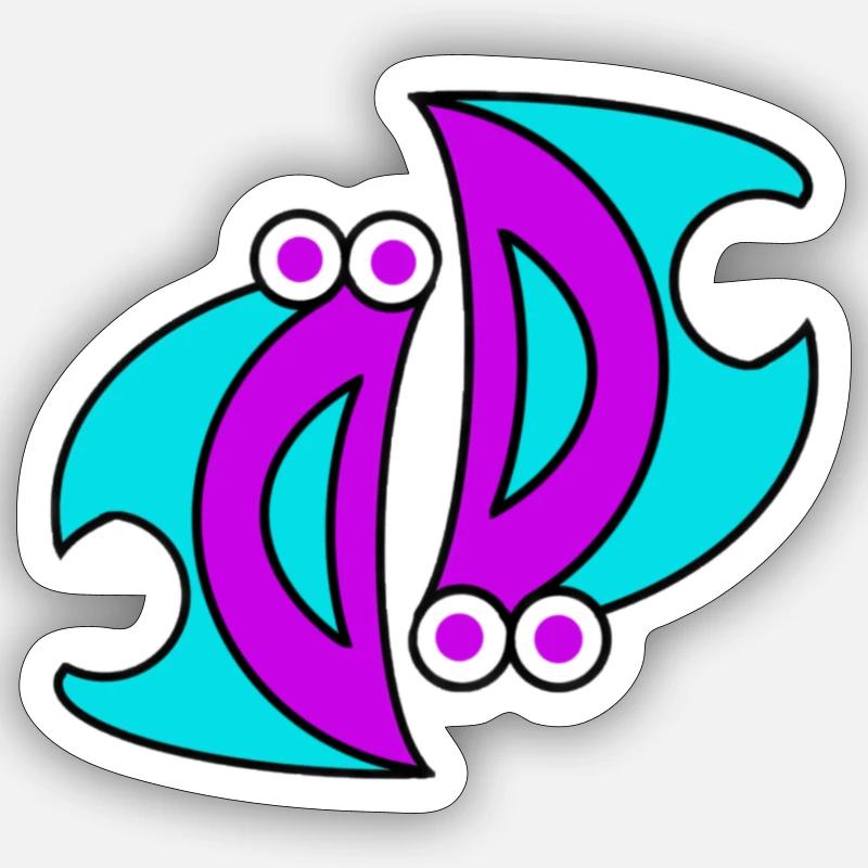 Double D.F. - Sticker taille S (10 x 10 cm) - blanc mat